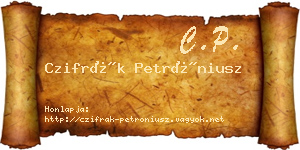Czifrák Petróniusz névjegykártya